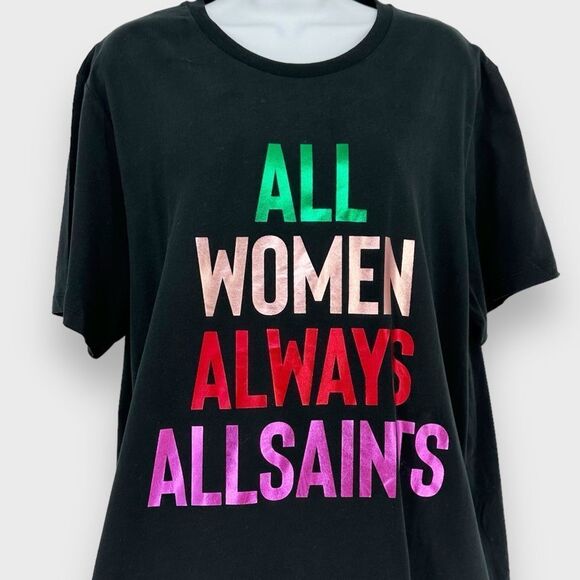 ALLSAINTS ALL Saints NWT Black Tee- size L- All Women Always Allsaints - Picture 3 of 9